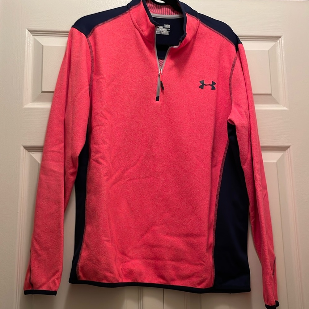 Cold Gear Under Armour Salmon and Blue Sweatshirt - Picture 1 of 3
